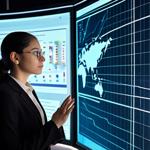 A focused data analyst, fully clothed in professional business attire, stands in a brightly lit, futuristic data visualization room. She interacts with a large holographic display showing intricate graphs and flowing data streams, representing user behavior patterns. Her expression is thoughtful and insightful, conveying the "detective story" of data and emphasizing understanding human psychology through digital traces. The background features blurred, subtle tech interfaces and a clean, modern aesthetic. Safe for work, appropriate content, fully clothed, professional, perfect anatomy, correct proportions, natural pose, well-formed hands, proper finger count, natural body proportions, high quality, studio lighting, sharp focus.