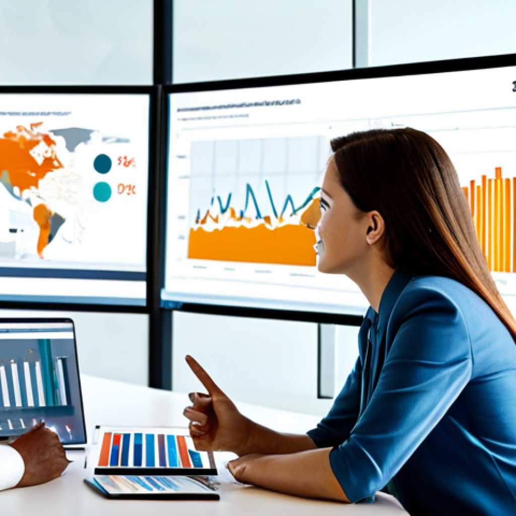 Analyzing Customer Data**

A team of professionals collaborating in a bright, modern office. They are analyzing charts and graphs on large displays, focusing on consumer behavior and market trends. One team member is pointing at a dashboard with data visualizations. The scene emphasizes collaboration and data-driven decision-making. Everyone is fully clothed in appropriate business attire. safe for work, appropriate content, professional, perfect anatomy, correct proportions, natural pose, well-formed hands, proper finger count, natural body proportions.

**