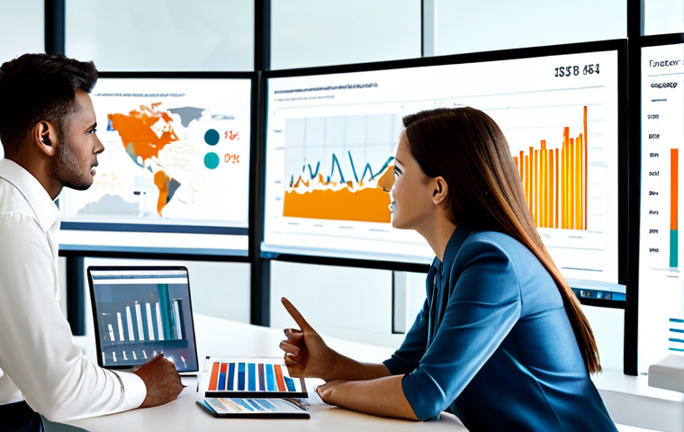 Analyzing Customer Data**

A team of professionals collaborating in a bright, modern office. They are analyzing charts and graphs on large displays, focusing on consumer behavior and market trends. One team member is pointing at a dashboard with data visualizations. The scene emphasizes collaboration and data-driven decision-making. Everyone is fully clothed in appropriate business attire. safe for work, appropriate content, professional, perfect anatomy, correct proportions, natural pose, well-formed hands, proper finger count, natural body proportions.

**