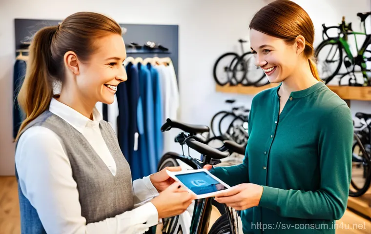 소비자중심 경영의 주요 성공 요인과 사례 연구와 분석 - **Prompt:** A warm and inviting scene inside a modern, Scandinavian-style bicycle shop in Sweden. A ...