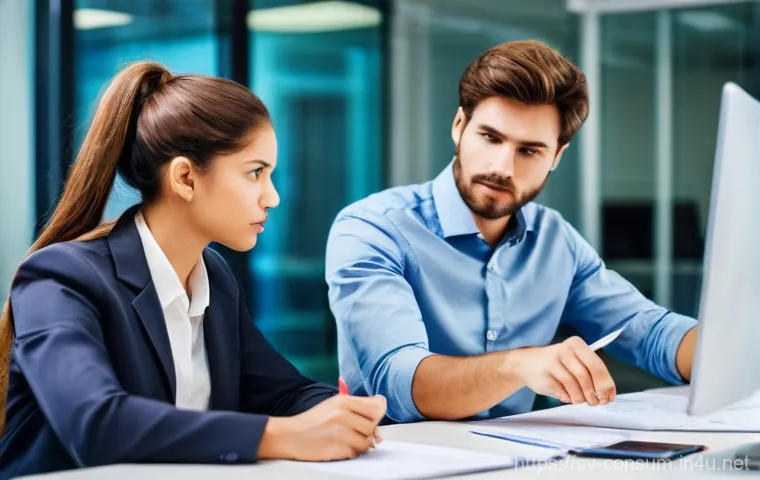 소비자 불만 처리 매뉴얼 제작법 - **Prompt:** A diverse group of three professional customer service representatives, two women and on...