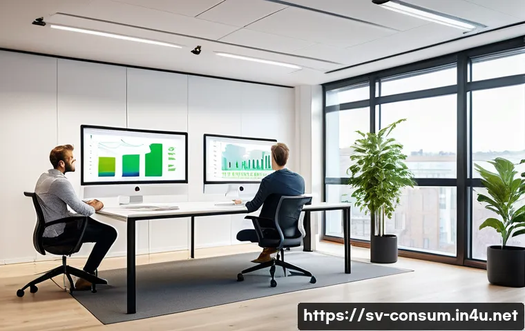 소비자 행동 데이터를 활용한 실무 적용 - A professional Swedish marketing team in a modern office environment analyzing interactive digital d...