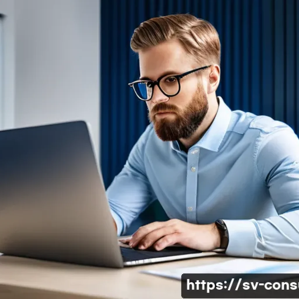 소비자전문기술사 자격 유지 요건 - A professional workspace scene showing a Swedish consumer technology specialist actively engaged in ...
