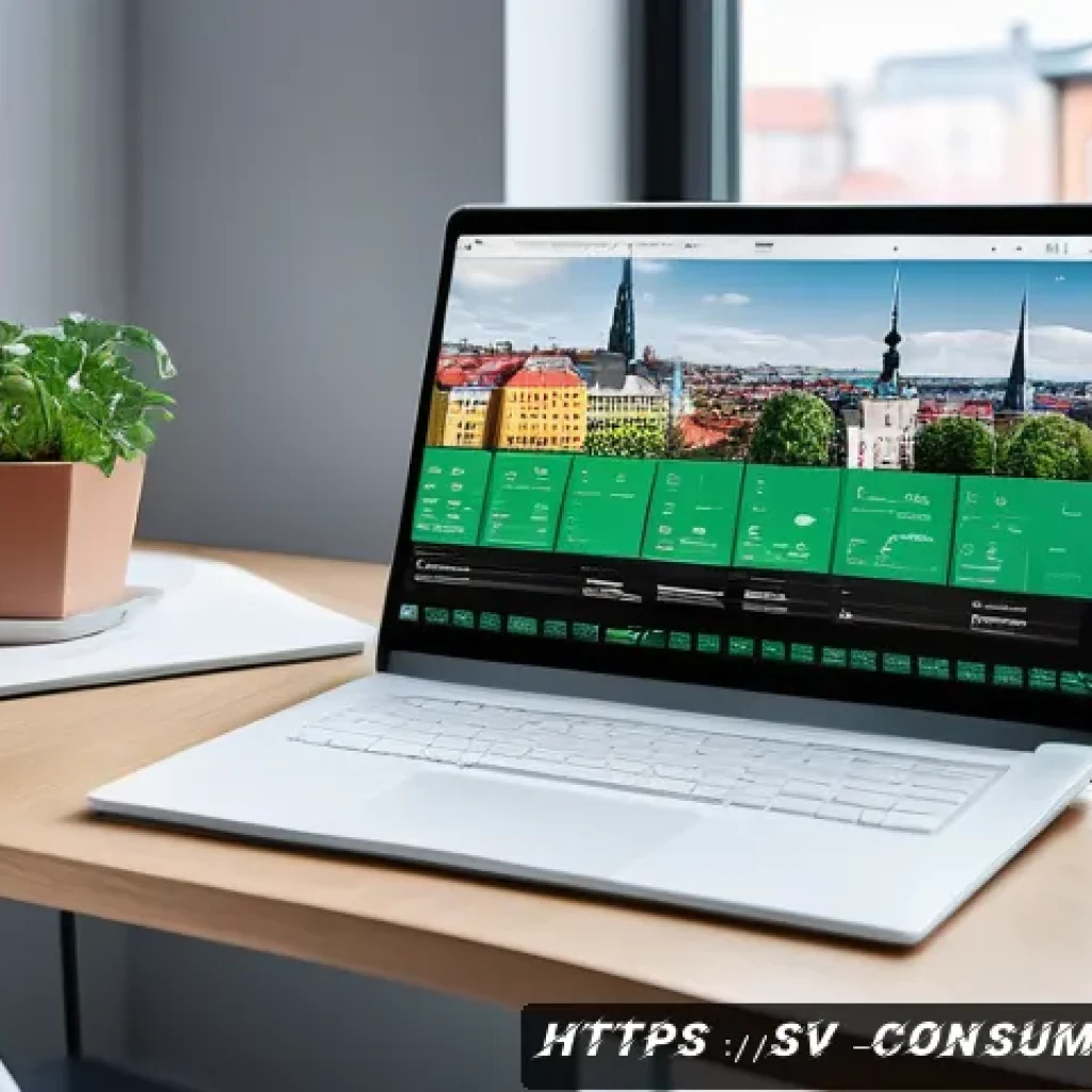 소비자 행동 데이터를 활용한 혁신적 디지털 서비스 사례 - A modern Scandinavian digital workspace featuring a sleek laptop displaying real-time customer data ...