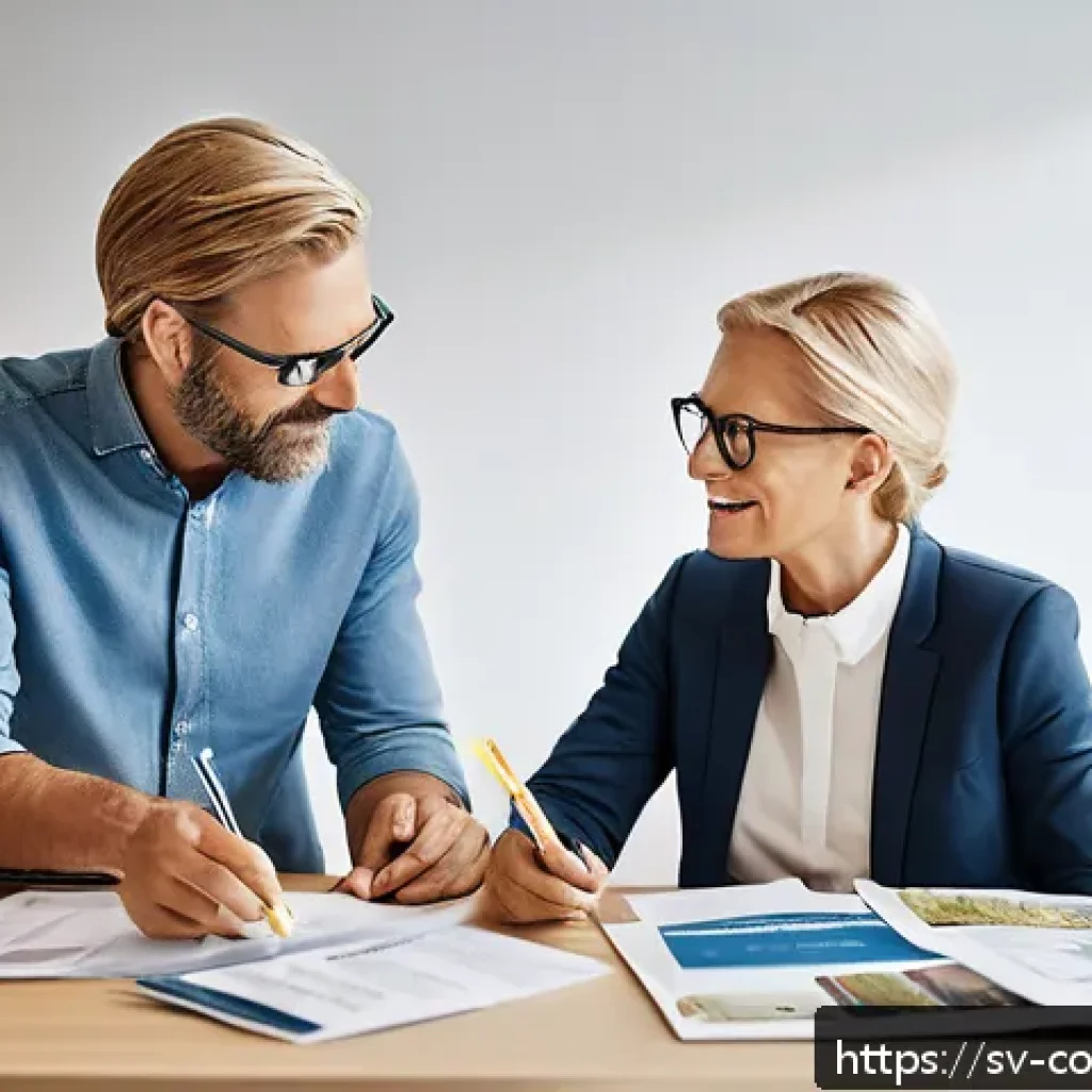 소비자 보호 관련 공공 서비스 활용법 - A friendly and professional Swedish consumer advice center office scene, showing a middle-aged advis...