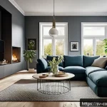 Home 22 소비자전문기술사의 전문 분야 탐구 - A modern Swedish living room featuring an integrated smart home
