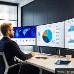 Home 20 소비자 행동 데이터를 활용한 성공적인 시장 전략 - A modern office scene showing a diverse team of Swedish marketing professionals analyzing dynamic cu...