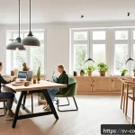 Home 18 소비자전문기술사와 법률 전문가의 협력 - A modern digital marketplace scene set in Sweden, featuring a diverse group of adult consumers using...